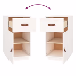 vidaXL Solid Wood Pine Desk Cabinet Home Office Desk Organiser Multi Colours - White - Additional view 9