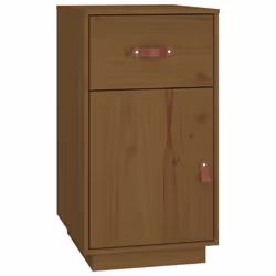 vidaXL Solid Wood Pine Desk Cabinet Home Office Desk Organiser Multi Colours - Honey brown