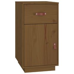 vidaXL Solid Wood Pine Desk Cabinet Home Office Desk Organiser Multi Colours - Honey brown
