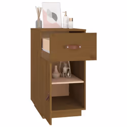 vidaXL Solid Wood Pine Desk Cabinet Home Office Desk Organiser Multi Colours - Honey brown - Additional view 5