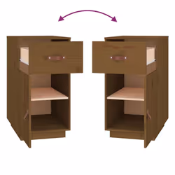 vidaXL Solid Wood Pine Desk Cabinet Home Office Desk Organiser Multi Colours - Honey brown - Additional view 9