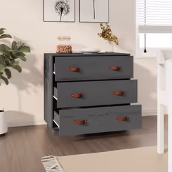 vidaXL Sideboard Side Cabinet Home Organiser Storage Cupboard Solid Wood Pine - Grey - Additional view 7