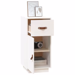 vidaXL Solid Wood Pine Sideboard Wooden Home Organiser Cupboard Multi Colours - White - Additional view 4