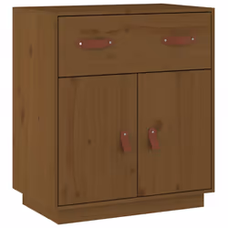 vidaXL Solid Wood Pine Sideboard Wooden Cabinet Home Organiser Multi Colours - Honey Brown