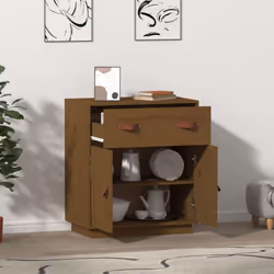 vidaXL Solid Wood Pine Sideboard Wooden Cabinet Home Organiser Multi Colours - Honey Brown - Additional view 5