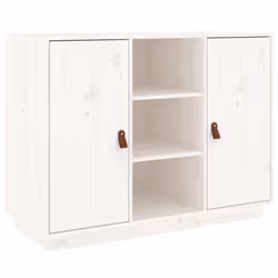vidaXL Solid Wood Pine Sideboard Wooden Home Organiser Cupboard Multi Colours - White