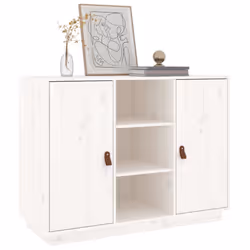 vidaXL Solid Wood Pine Sideboard Wooden Home Organiser Cupboard Multi Colours - White - Additional view 6