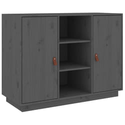 vidaXL Solid Wood Pine Sideboard Wooden Home Organiser Cupboard Multi Colours - Grey