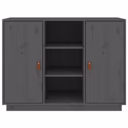 vidaXL Solid Wood Pine Sideboard Wooden Home Organiser Cupboard Multi Colours - Grey