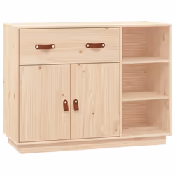 vidaXL Solid Wood Pine Sideboard Home Organiser Side Cabinet Multi Colours - brown