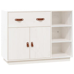 vidaXL Solid Wood Pine Sideboard Home Organiser Side Cabinet Multi Colours - white