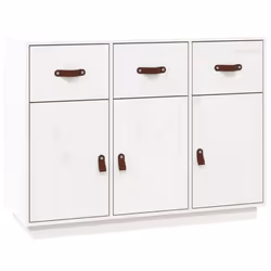 vidaXL Solid Wood Pine Sideboard Wooden Side Cabinet Cupboard Multi Colours - White