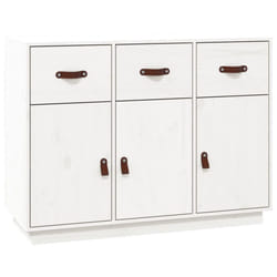 vidaXL Solid Wood Pine Sideboard Wooden Side Cabinet Cupboard Multi Colours - White