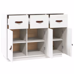 vidaXL Solid Wood Pine Sideboard Wooden Side Cabinet Cupboard Multi Colours - White - Additional view 4