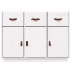 vidaXL Solid Wood Pine Sideboard Wooden Side Cabinet Cupboard Multi Colours - White - Additional view 5