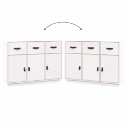 vidaXL Solid Wood Pine Sideboard Wooden Side Cabinet Cupboard Multi Colours - White - Additional view 7