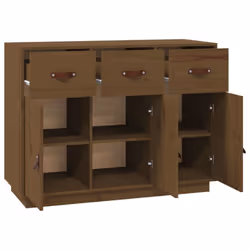 vidaXL Solid Wood Pine Sideboard Wooden Side Cabinet Cupboard Multi Colours - Honey brown - Additional view 4