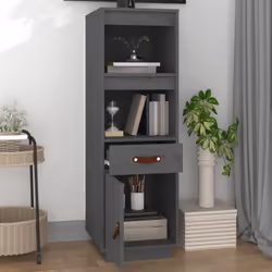vidaXL Solid Wood Pine Highboard High Sideboard Cabinet Cupboard Multi Colours - Grey