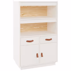 vidaXL Solid Wood Pine Highboard Wooden Buffet Cabinet Cupboard Multi Colours - White
