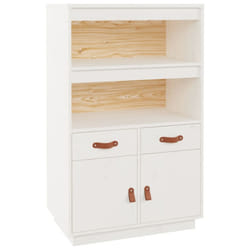 vidaXL Solid Wood Pine Highboard Wooden Buffet Cabinet Cupboard Multi Colours - White