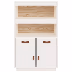 vidaXL Solid Wood Pine Highboard Wooden Buffet Cabinet Cupboard Multi Colours - White - Additional view 5