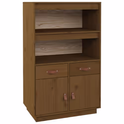 vidaXL Solid Wood Pine Highboard Wooden Buffet Cabinet Cupboard Multi Colours - Honey brown