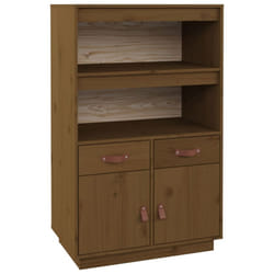 vidaXL Solid Wood Pine Highboard Wooden Buffet Cabinet Cupboard Multi Colours - Honey brown
