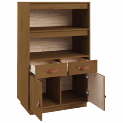 vidaXL Solid Wood Pine Highboard Wooden Buffet Cabinet Cupboard Multi Colours - Honey brown - Additional view 6
