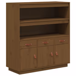 vidaXL Solid Wood Pine Highboard Sideboard Storage Cupboard Multi Colours - Honey brown