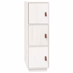 vidaXL Solid Wood Pine Highboard Sideboard Storage Cupboard Multi Colours - White