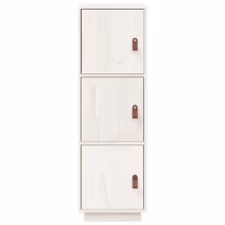 vidaXL Solid Wood Pine Highboard Sideboard Storage Cupboard Multi Colours - White - Additional view 4