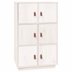 vidaXL Solid Wood Pine Highboard High Sideboard Buffet Cupboard Multi Colours - White