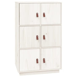 vidaXL Solid Wood Pine Highboard High Sideboard Buffet Cupboard Multi Colours - White