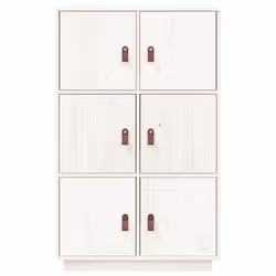 vidaXL Solid Wood Pine Highboard High Sideboard Buffet Cupboard Multi Colours - White - Additional view 4