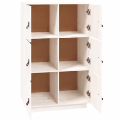 vidaXL Solid Wood Pine Highboard High Sideboard Buffet Cupboard Multi Colours - White - Additional view 5