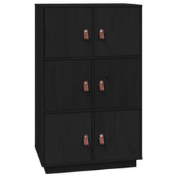 vidaXL Solid Wood Pine Highboard High Sideboard Buffet Cupboard Multi Colours - Black
