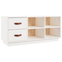 vidaXL Solid Wood Pine Shoe Bench Shoe Storage Cabinet Unit Rack Multi Colours - white
