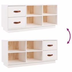 vidaXL Solid Wood Pine Shoe Bench Shoe Storage Cabinet Unit Rack Multi Colours - white - Additional view 8