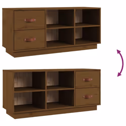 vidaXL Solid Wood Pine Shoe Bench Shoe Storage Cabinet Unit Rack Multi Colours - honey brown - Additional view 8
