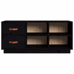 vidaXL Solid Wood Pine Shoe Bench Shoe Storage Cabinet Unit Rack Multi Colours - black - Additional view 5