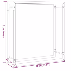 vidaXL Firewood Rack Storage Log Holder Log Store Wood Pile Storage Steel - 80 x 28 x 86 cm - Additional view 4