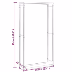 vidaXL Firewood Rack Storage Log Holder Log Store Wood Pile Storage Steel - 80 x 28 x 154 cm - Additional view 4