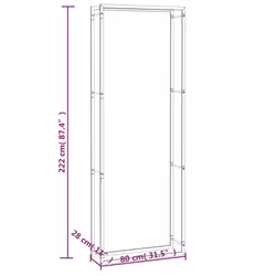vidaXL Firewood Rack Storage Log Holder Log Store Wood Pile Storage Steel - 80 x 28 x 222 cm