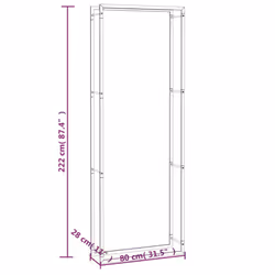 vidaXL Firewood Rack Storage Log Holder Log Store Wood Pile Storage Steel - 80 x 28 x 222 cm - Additional view 6