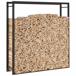 vidaXL Firewood Rack Storage Log Holder Log Store Wood Pile Storage Steel - 110 x 28 x 116 cm - Additional view 5
