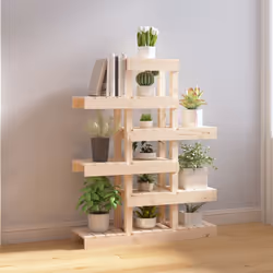 vidaXL Solid Wood Pine Plant Stand Planter Holder Shelf Multi Colours/Sizes - Brown, 85 x 25 x 109.5 cm