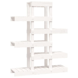 vidaXL Solid Wood Pine Plant Stand Planter Holder Shelf Multi Colours/Sizes - White, 85 x 25 x 109.5 cm