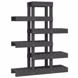 vidaXL Solid Wood Pine Plant Stand Planter Holder Shelf Multi Colours/Sizes - Grey, 85 x 25 x 109.5 cm