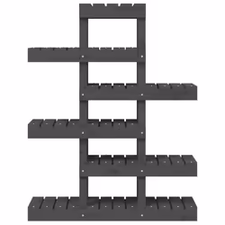 vidaXL Solid Wood Pine Plant Stand Planter Holder Shelf Multi Colours/Sizes - Grey, 85 x 25 x 109.5 cm - Additional view 4