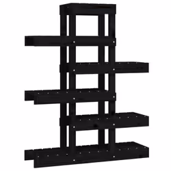 vidaXL Solid Wood Pine Plant Stand Planter Holder Shelf Multi Colours/Sizes - Black, 85 x 25 x 109.5 cm